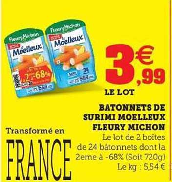 BATONNETS DE SURIMI MOELLEUX FLEURY MICHON