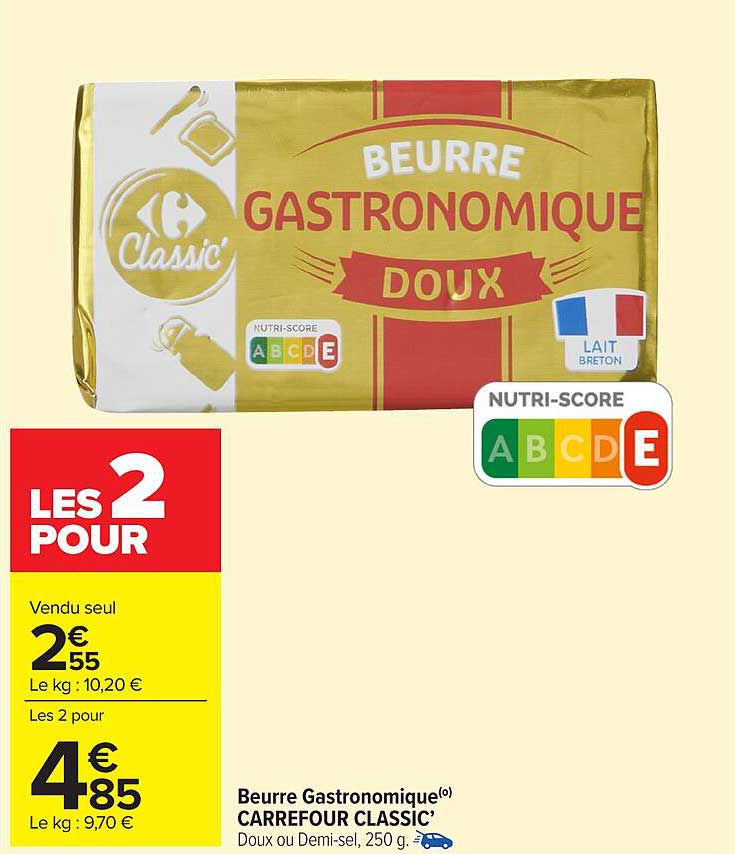 Beurre Gastronomique Doux Carrefour Classic
