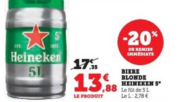 BIERE BLONDE HEINEKEN 5°
