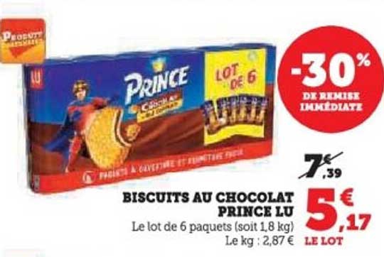 BISCUITS AU CHOCOLAT PRINCE LU