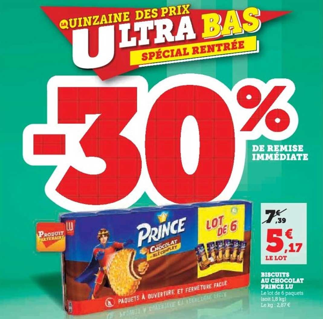 Biscuits au Chocolat Prince LU - Lot de 6