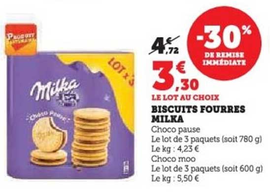 Biscuits Fourrés Milka