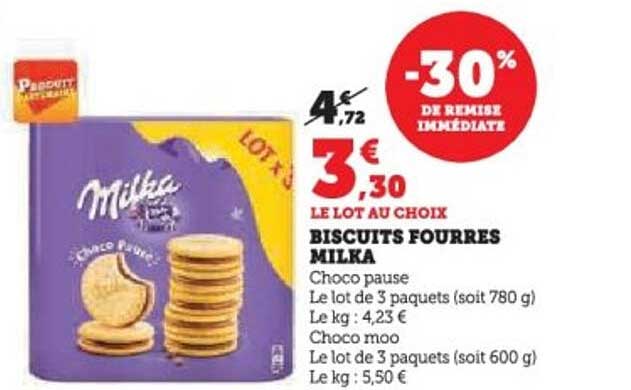 Biscuits Fourrés Milka