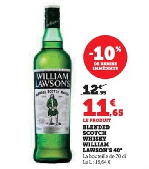 BLENDED SCOTCH WHISKY WILLIAM LAWSON'S 40°
