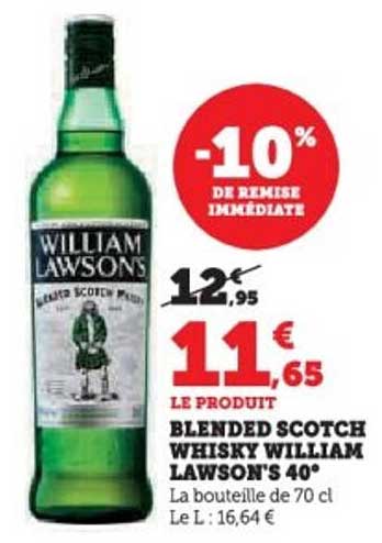 BLENDED SCOTCH WHISKY WILLIAM LAWSON'S 40°