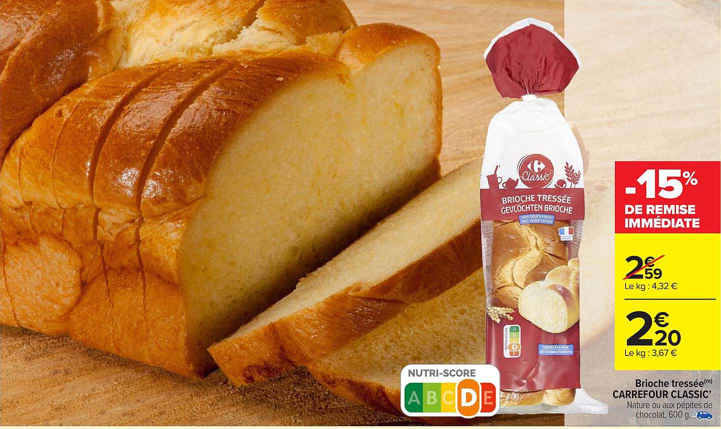 Brioche tressée Carrefour Classic