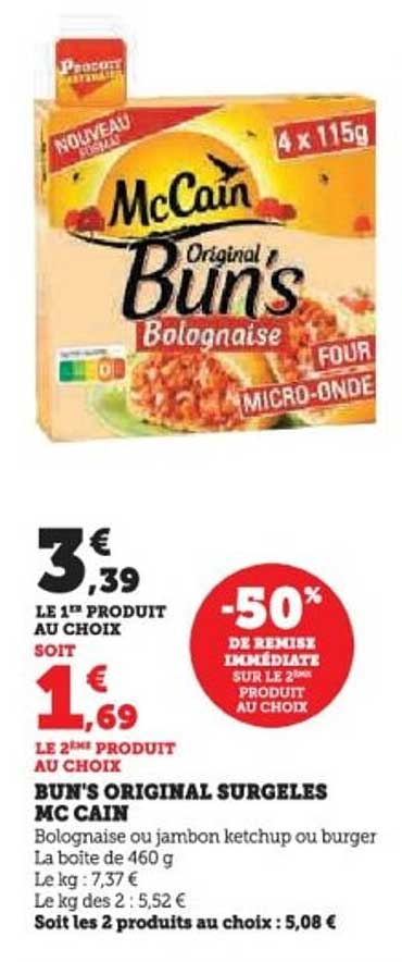 BUN'S ORIGINAL SURGELÉS MC CAIN
