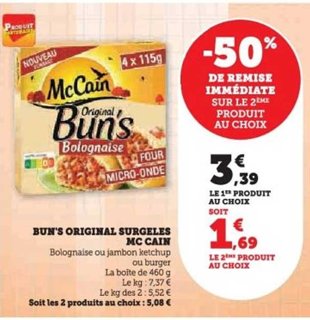 BUN'S ORIGINAL SURGELÉS MC CAIN