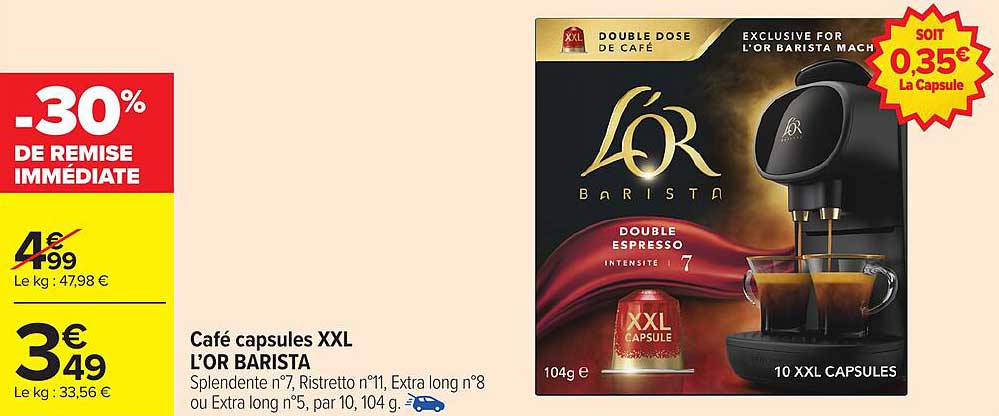 Café capsules XXL L'OR BARISTA