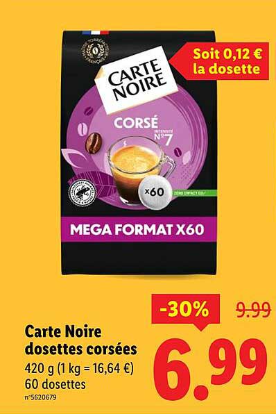 Carte Noire dosettes corsées