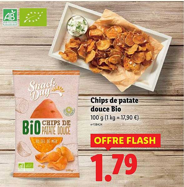 Chips de patate douce Bio