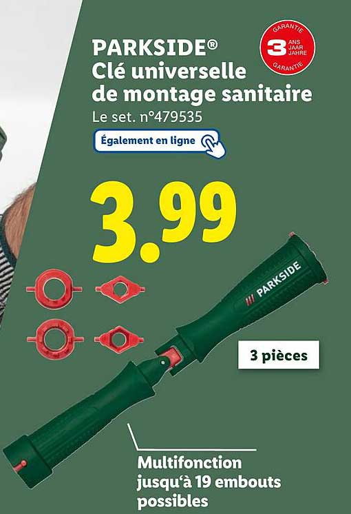 Clé universelle de montage sanitaire