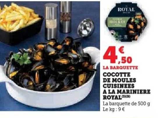COCOTTE DE MOULES CUISINEES A LA MARINIERE ROYAL