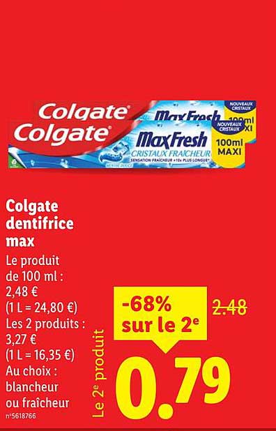 Colgate dentifrice max