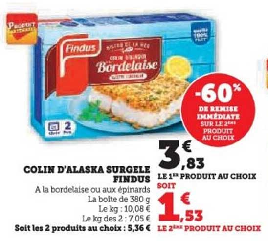 COLIN D'ALASKA SURGELE FINDUS