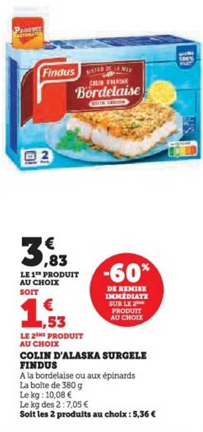 COLIN D’ALASKA SURGELE FINDUS