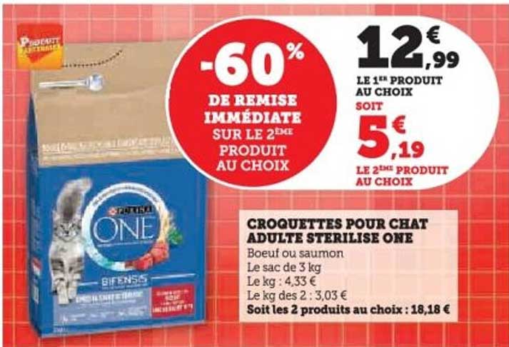 CROQUETTES POUR CHAT ADULTE STERILISE ONE