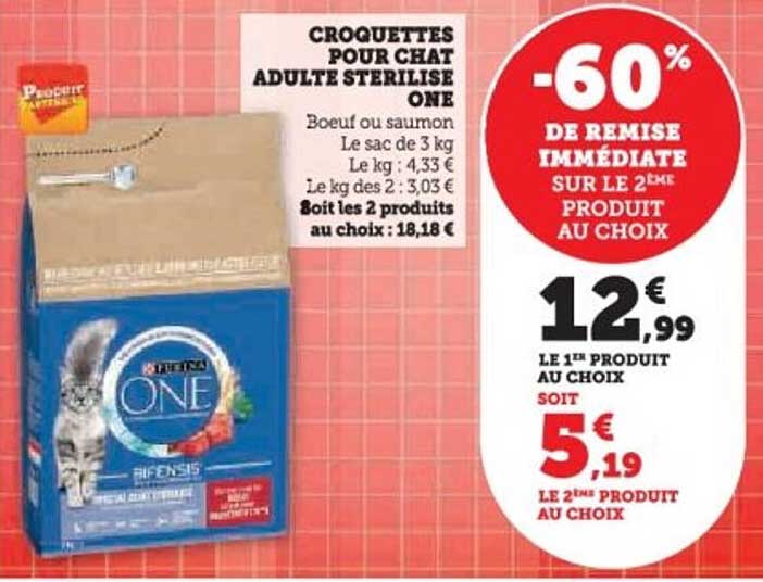 CROQUETTES POUR CHAT ADULTE STERILISE ONE