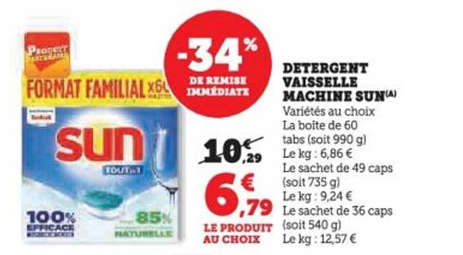 DETERGENT VAISSELLE MACHINE SUN