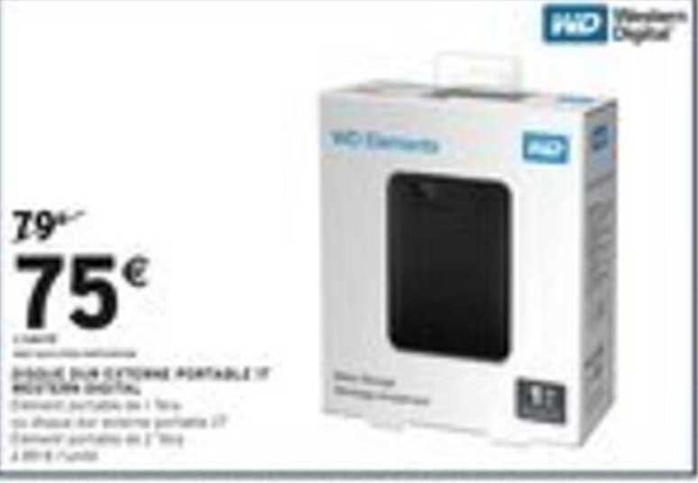DISQUE DUR EXTERNE PORTABLE 1 To WESTERN DIGITAL