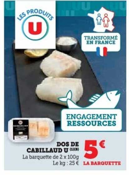 DOS DE CABILLAUD U (1KG)