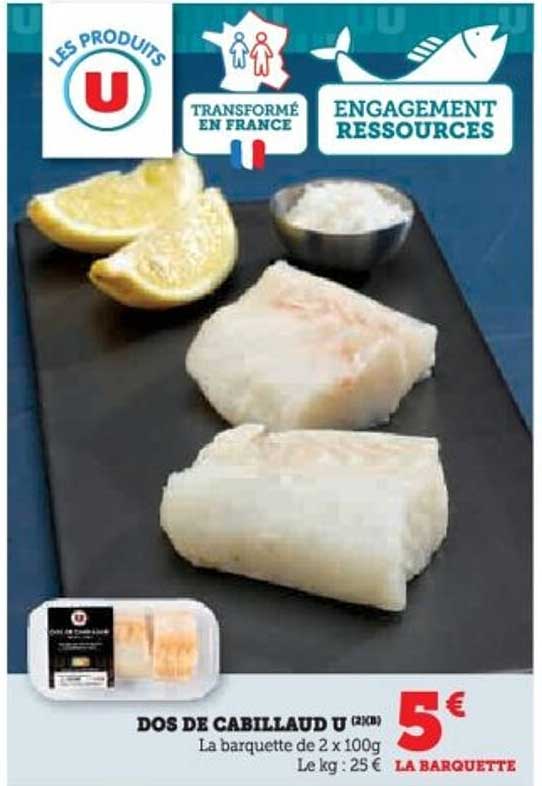 DOS DE CABILLAUD U (2x100g)