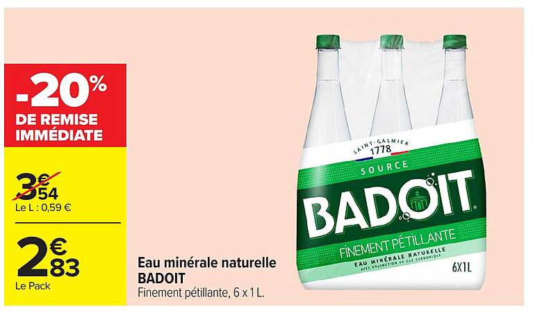 Eau minérale naturelle BADOIT