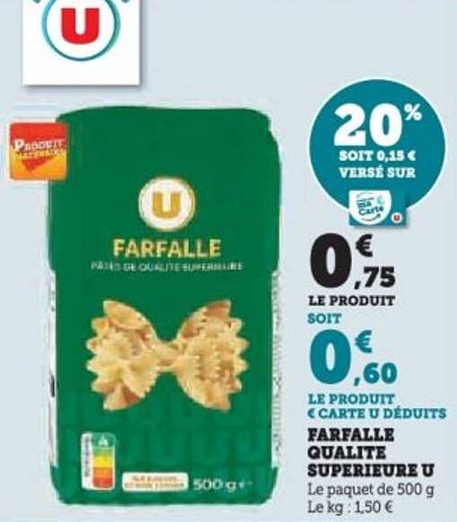 FARFALLE QUALITÉ SUPÉRIEURE U