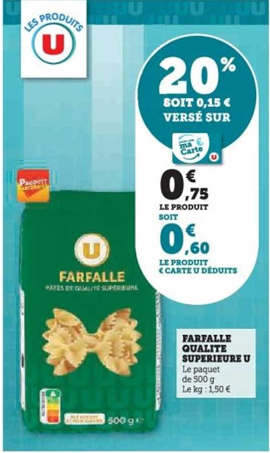 FARFALLE QUALITÉ SUPÉRIEURE U