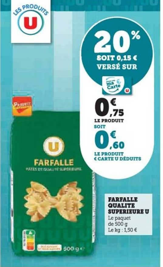 FARFALLE QUALITÉ SUPÉRIEURE U