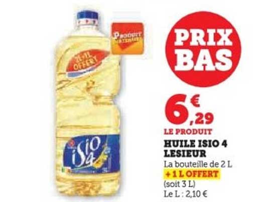 Huile Isio 4 Lesieur - Bouteille de 2 L + 1 L OFFERT