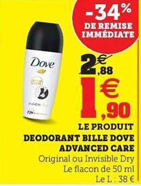 LE PRODUIT DEODORANT BILLE DOVE ADVANCED CARE