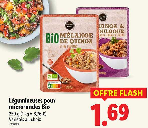 Légumineuses pour micro-ondes Bio