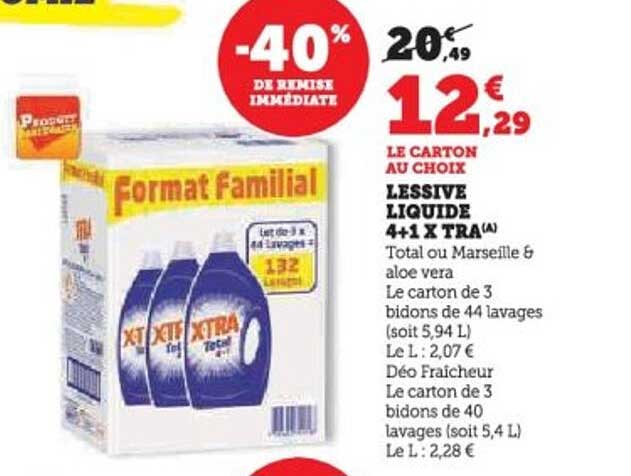 LESSIVE LIQUIDE 4+1 X TRA