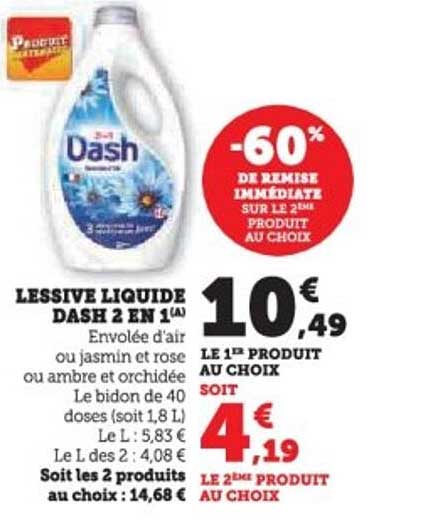 LESSIVE LIQUIDE DASH 2 EN 1