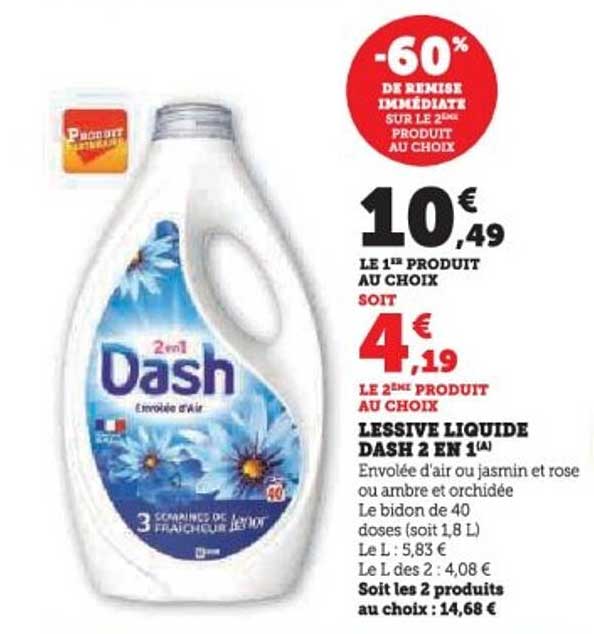 LESSIVE LIQUIDE DASH 2 EN 1