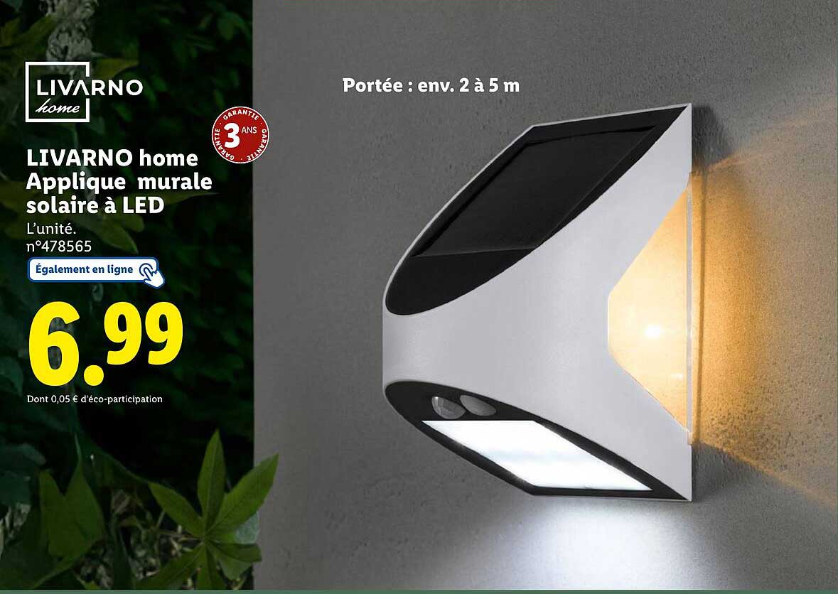 LIVARNO home Applique murale solaire à LED