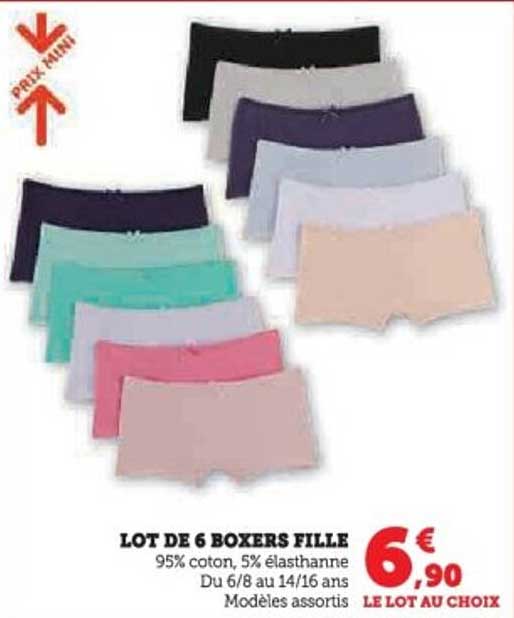 LOT DE 6 BOXERS FILLE