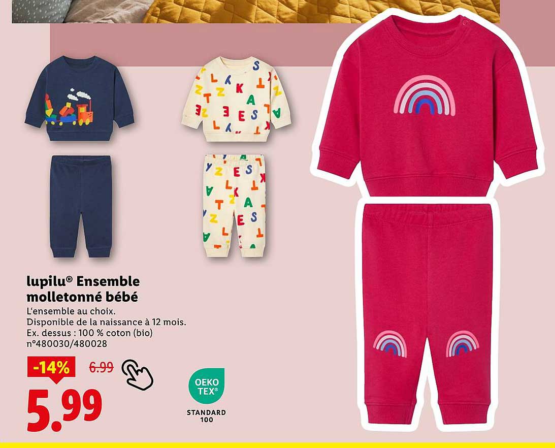 lupilu® Ensemble molletonné bébé