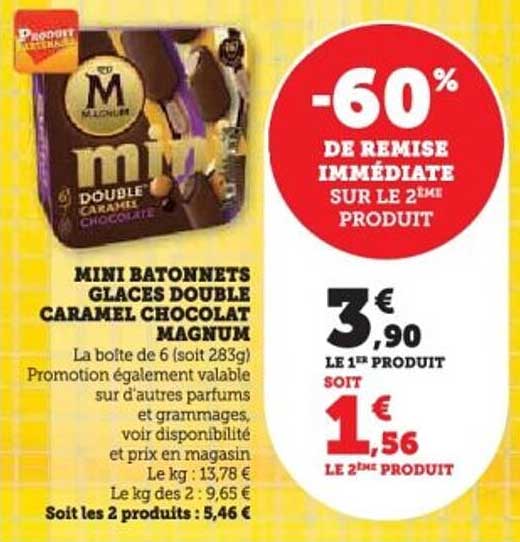 MINI BATONNETS GLACÉS DOUBLE CARAMEL CHOCOLAT MAGNUM
