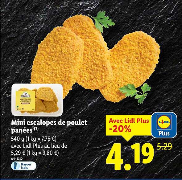 Mini escalopes de poulet panées