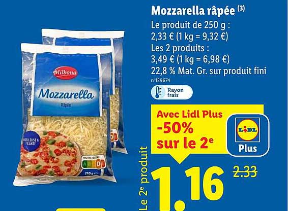 Mozzarella râpée