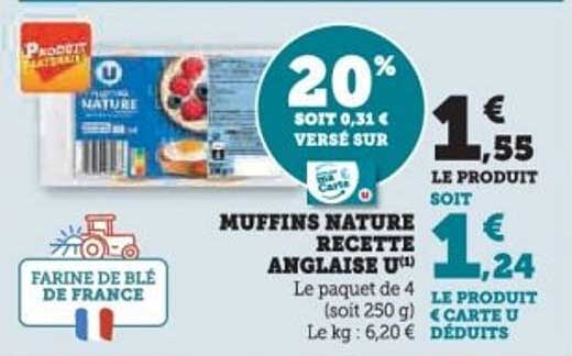 MUFFINS NATURE RECETTE ANGLAISE U
