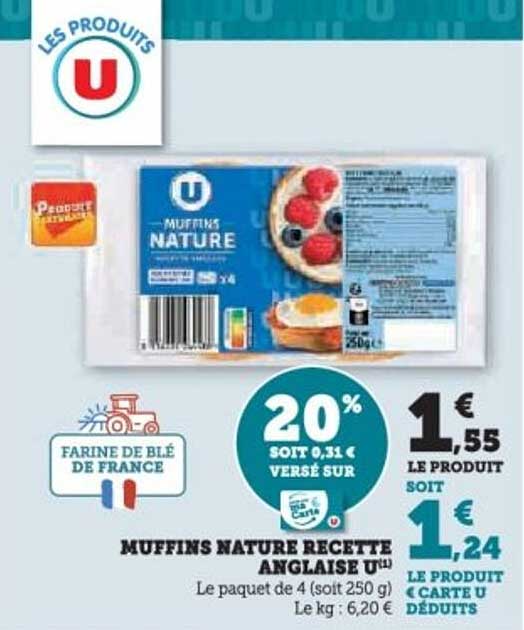 MUFFINS NATURE RECETTE ANGLAISE U