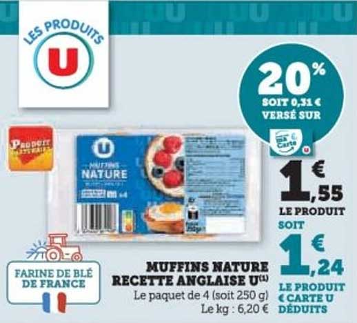 MUFFINS NATURE RECETTE ANGLAISE U