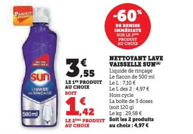 NETTOYANT LAVE VAISSELLE SUN