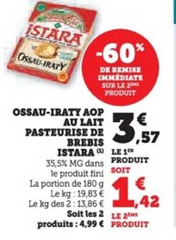 OSSAU-IRATY AOP AU LAIT PASTEURISÉ DE BREBIS ISTARA