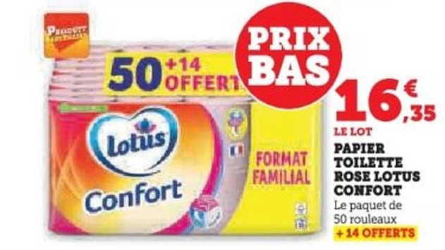 PAPIER TOILETTE ROSE LOTUS CONFORT