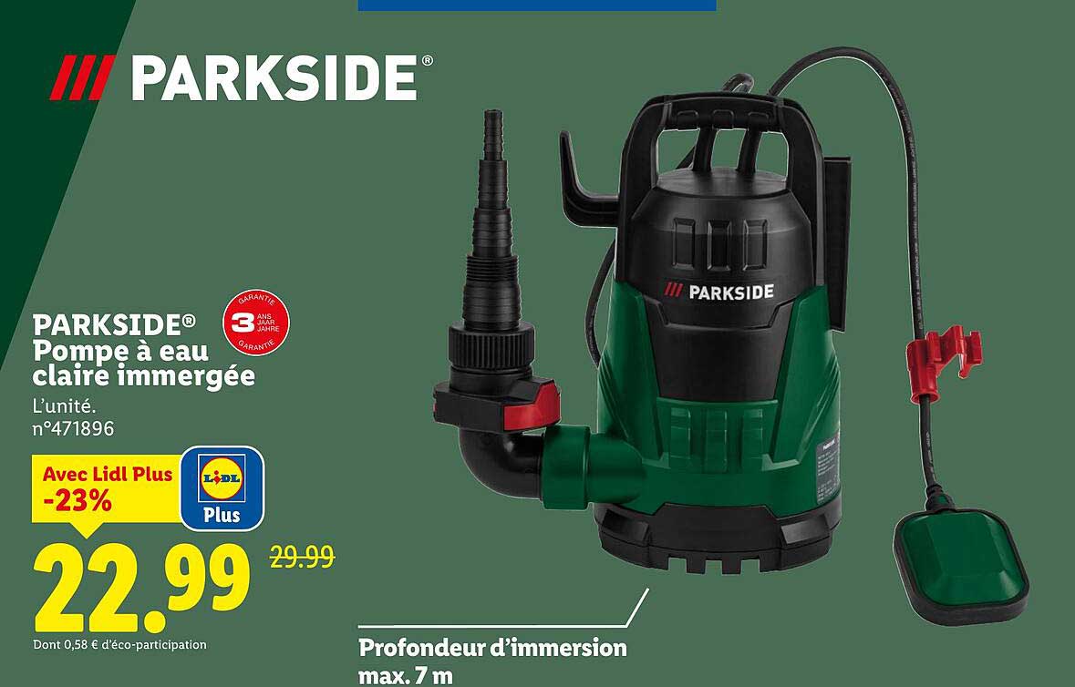 PARKSIDE® Pompe à eau claire immergée