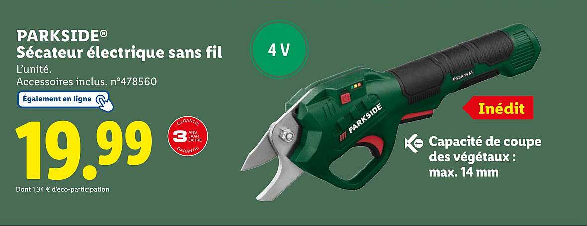 PARKSIDE® Sécateur électrique sans fil
